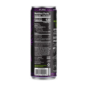 Sambazon Jungle Love energy drink label highlights organic, vegan, and fair trade credentials for conscious choices.