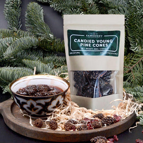 Tasting view of Samsonov Candied Pine Cones highlighting sweet-tart notes.