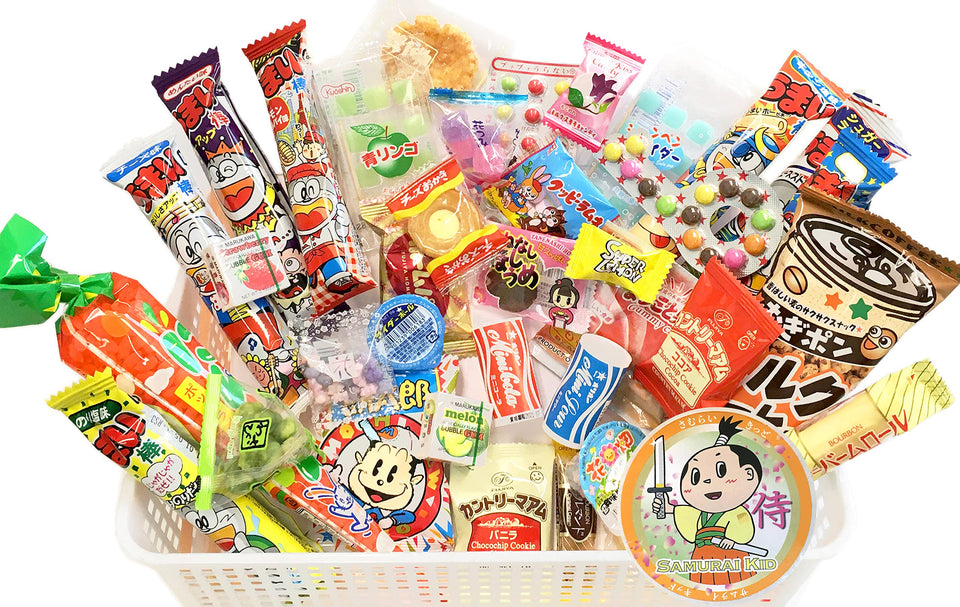 Samurai Kid Dagashi Set packaging on display for sharing.