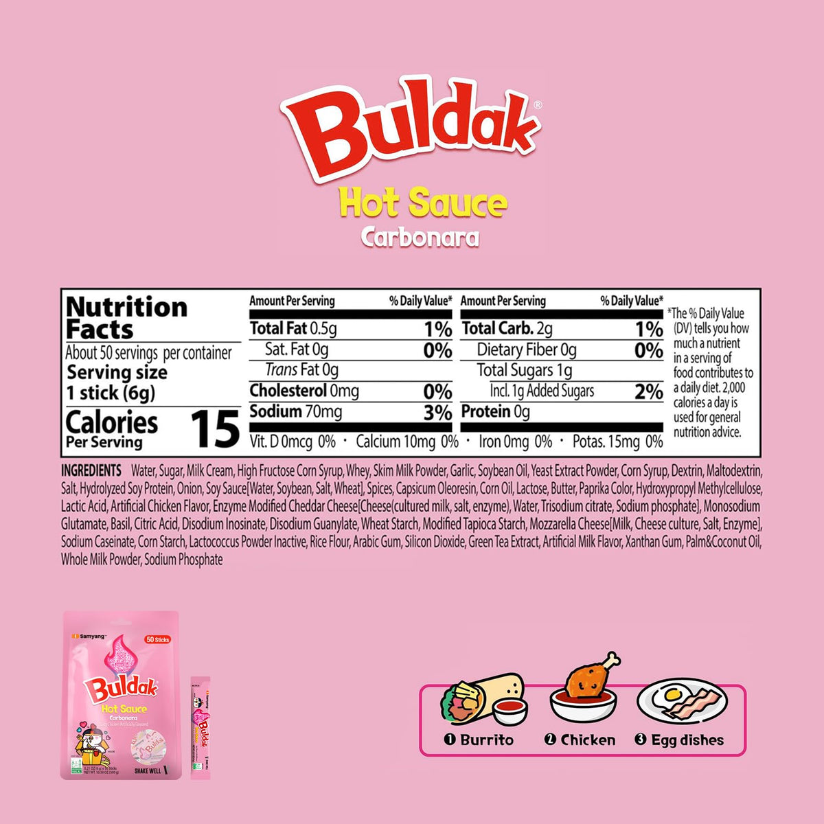 Samyang Buldak Carbonara family sharing image suggests easy heat for gatherings.