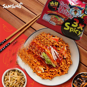 SAMYANG Hot Chicken ramen flakes laver boost sea flavor and crunch.