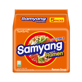 Samyang Ramen original broth bowl, showing mild, comforting flavor for family meals.