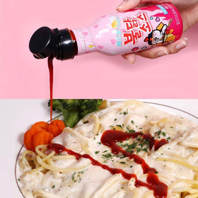 Samyang serving-ready noodles with sauce demonstrates quick fiery dinner idea.