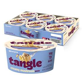 Samyang Tangle Creamy Mushroom Linguine with truffle sauce, microwave-ready convenience for a premium quick meal.