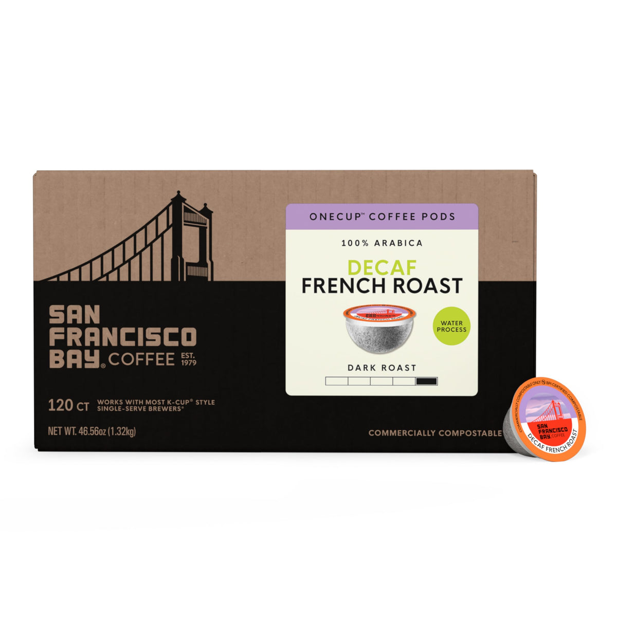 100% Arabica San Francisco Bay coffee beans deliver consistent quality and aroma.