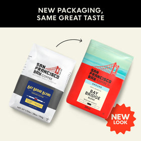Ground coffee from SAN FRANCISCO BAY Bay Bridge Blend in bag for versatile brewing