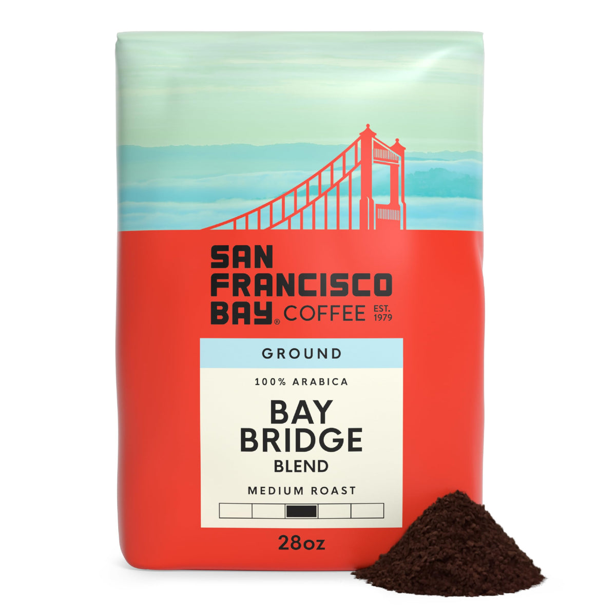 SAN FRANCISCO BAY Bay Bridge Blend 28 oz bag packaging ready for home use