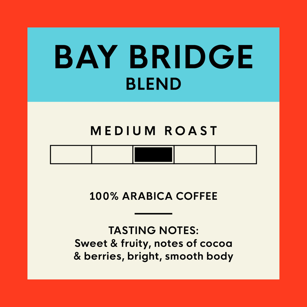 San Francisco Bay Bay Bridge Blend packaging showcases eco-friendly design for sustainable sourcing