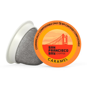 Label highlights medium roast for SAN FRANCISCO BAY Caramel K-Cup pods
