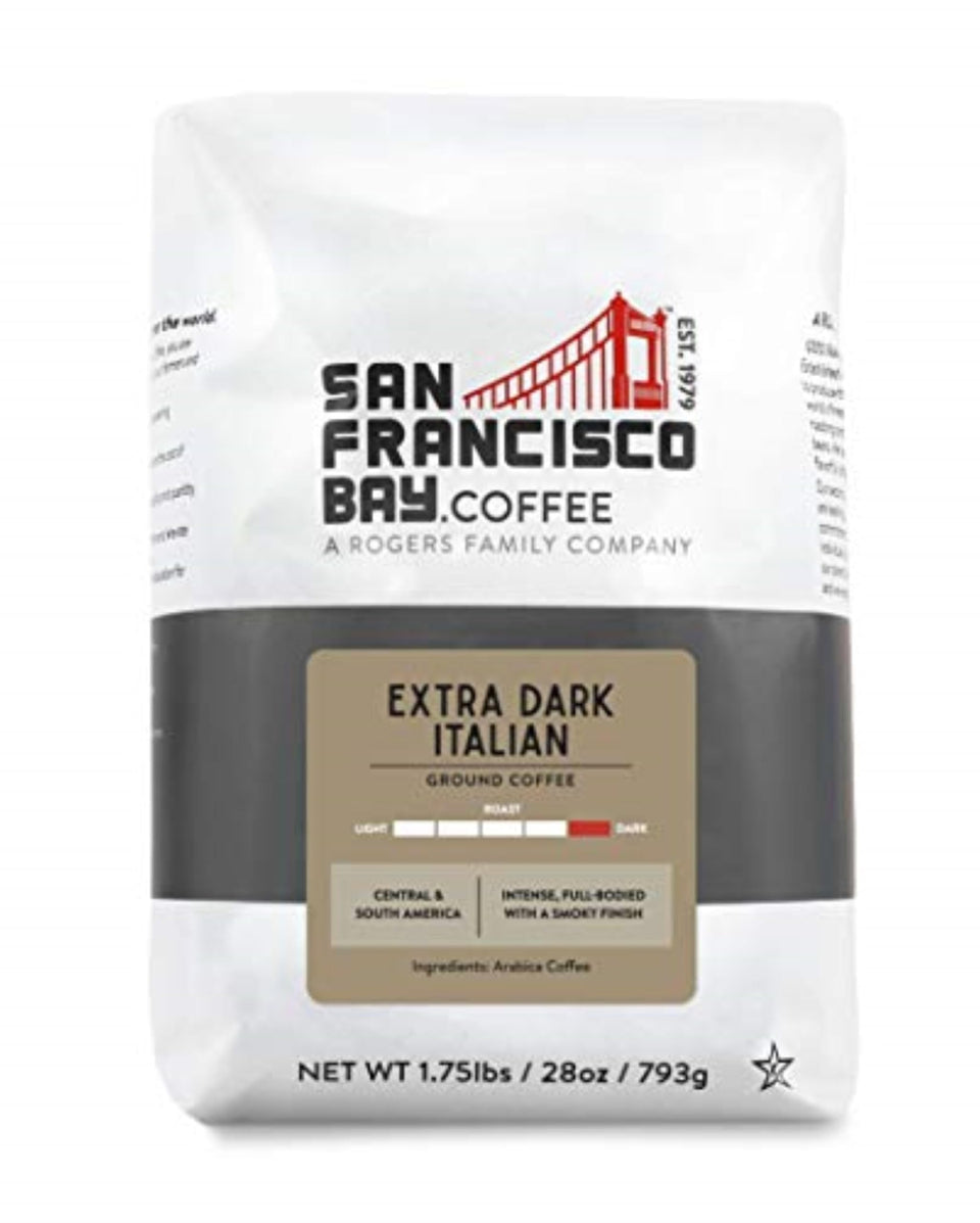 San Francisco Bay Coffee dark Italian 28oz bag for home brewing.