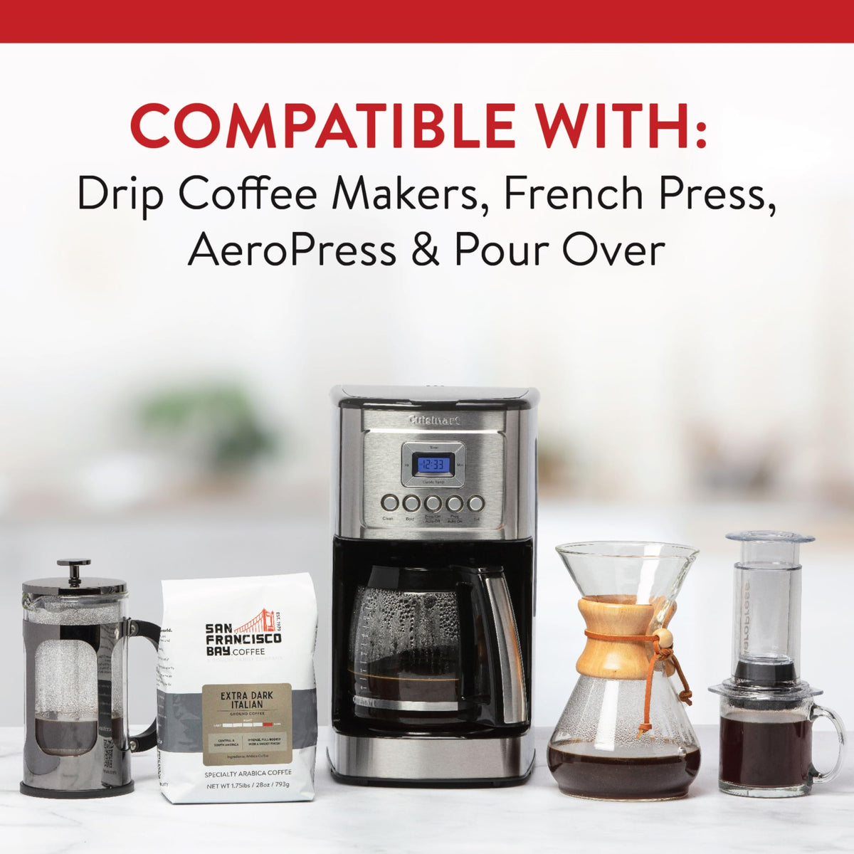 San Francisco Bay Coffee drip brew delivers consistent flavor in every cup.