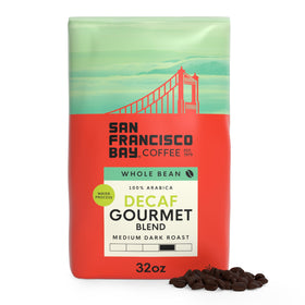 San Francisco Bay Decaf Gourmet Blend whole bean 2-lb bag for smooth, caffeine-free mornings