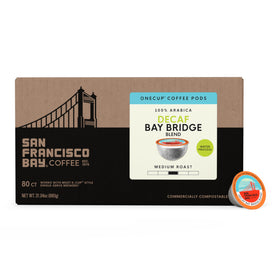 San Francisco Bay Decaf K-Cup compatible pod fits most single-serve brewers.