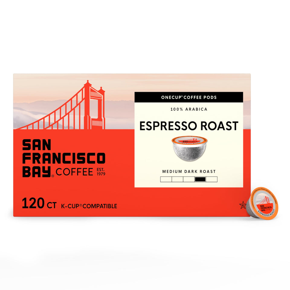 San Francisco Bay Espresso Roast K-Cup pod with rich aroma for quick mornings