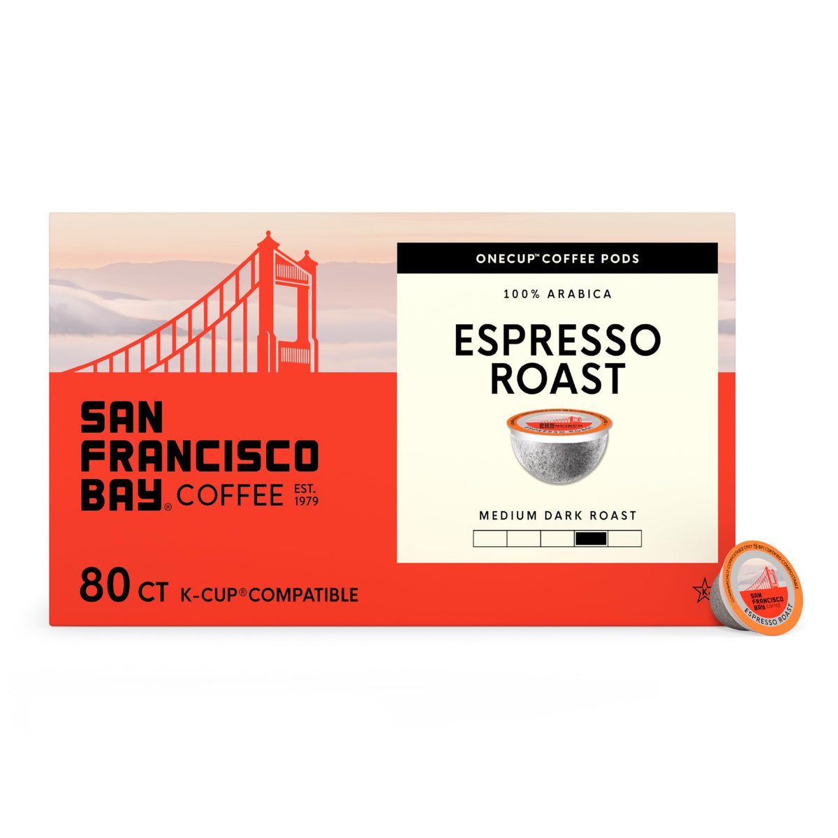 San Francisco Bay Espresso Roast pod for quick, flavorful single-serve coffee