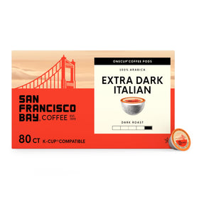 San Francisco Bay Extra Dark Italian pods with bold smoky aroma for mornings
