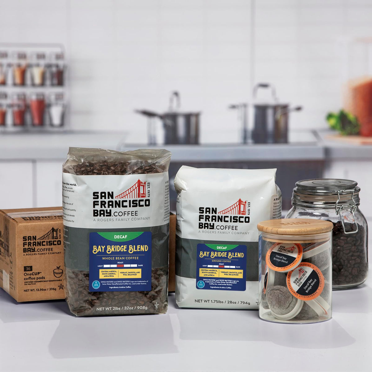 San Francisco Bay family-owned American brand offering trusted decaf coffee.