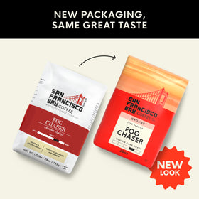 Pouring Fog Chaser coffee to showcase a balanced flavor pour.