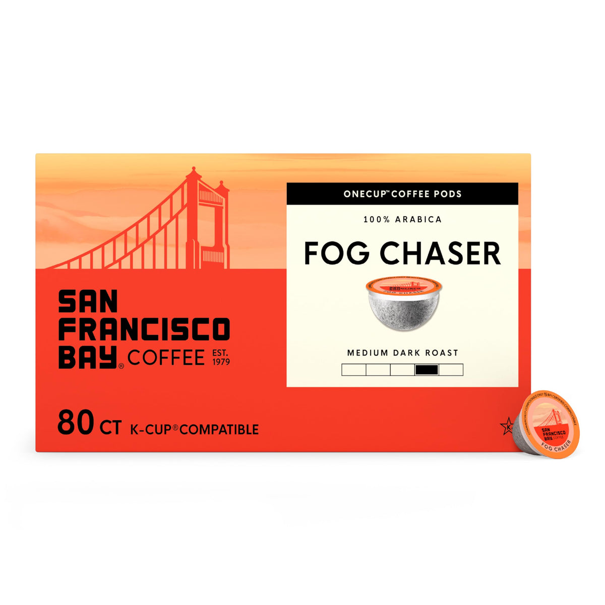 San Francisco Bay Fog Chaser pod box showing convenient single-serve packaging.
