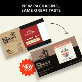 San Francisco Bay Fog Chaser pod close-up highlights rich aroma and flavor.