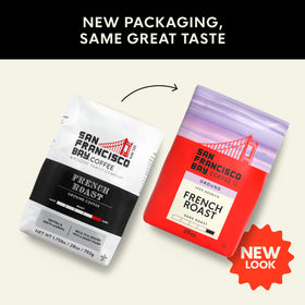 San Francisco Bay French Roast aroma steam cup highlights deep, smoky finish for morning rituals.