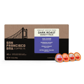 French Roast K-Cup pod from San Francisco Bay, smoky finish for quick brews.