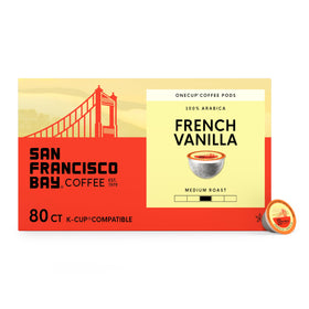 San Francisco Bay French Vanilla K-Cup pod with rich aroma for quick mornings.