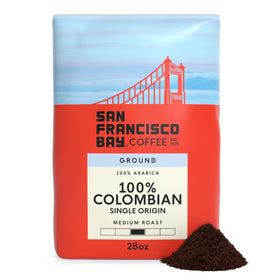 San Francisco Bay ground coffee bag with 100% Arabica for a rich, smooth cup at home.