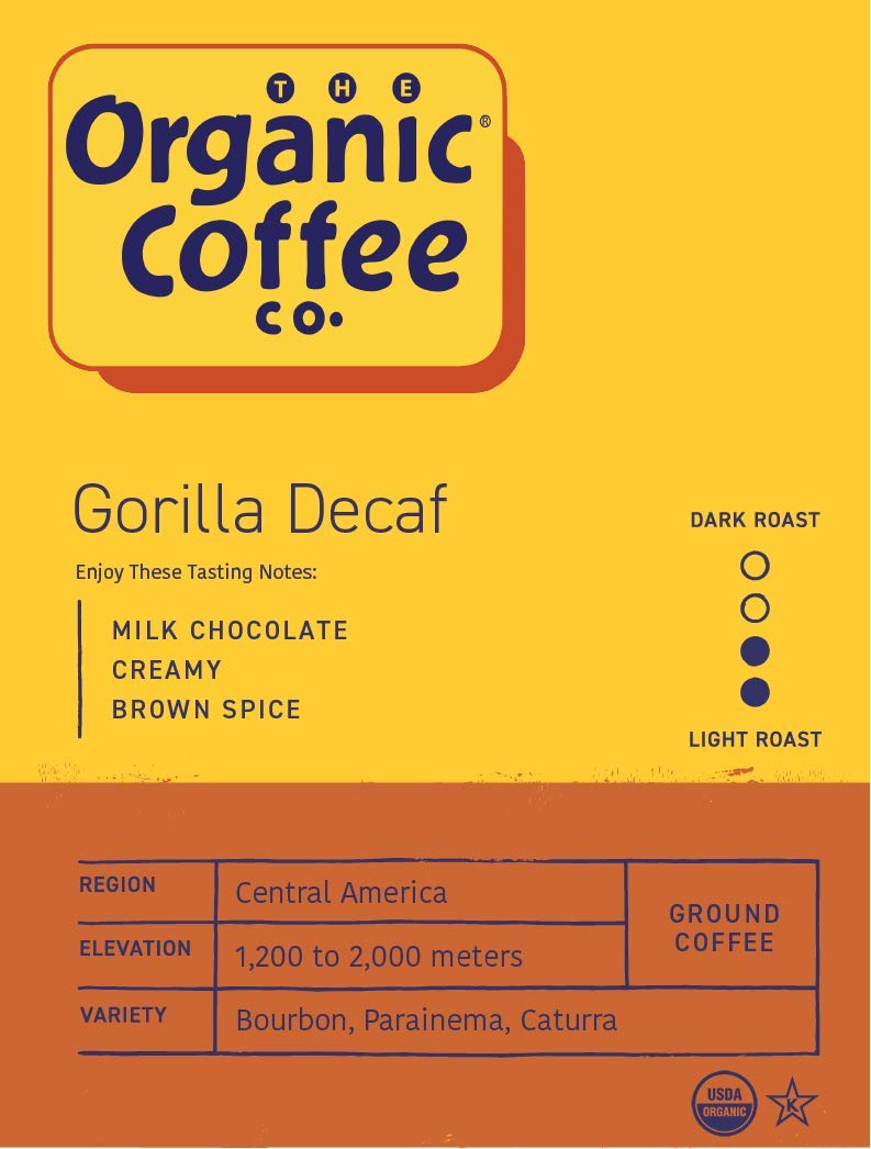 SAN FRANCISCO BAY ground coffee packaging shows USDA Organic certification and ethical sourcing