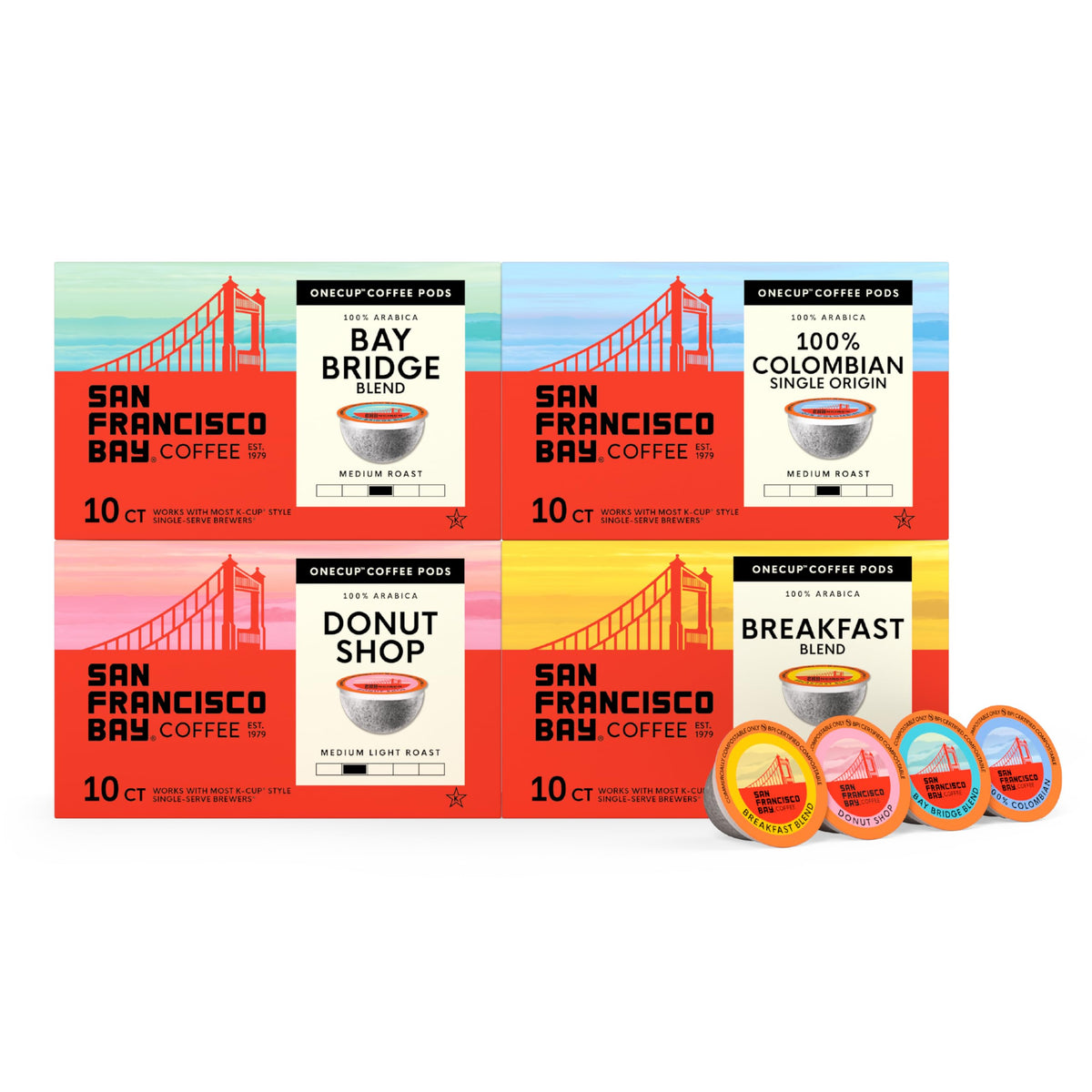 SAN FRANCISCO BAY variety pack front view for quick mornings with single-serve pods