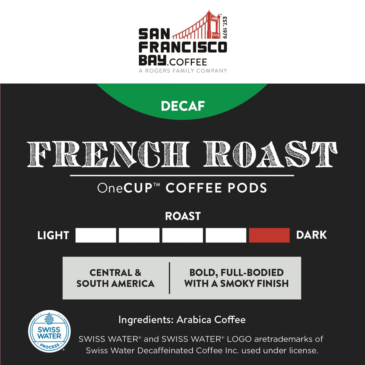 San Francisco Bay OneCup compatible pods for quick, convenient Keurig brewing.