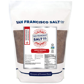 San Francisco Salt Company Applewood Smoked Sea Salt 2lb bag adds subtle campfire flavor.