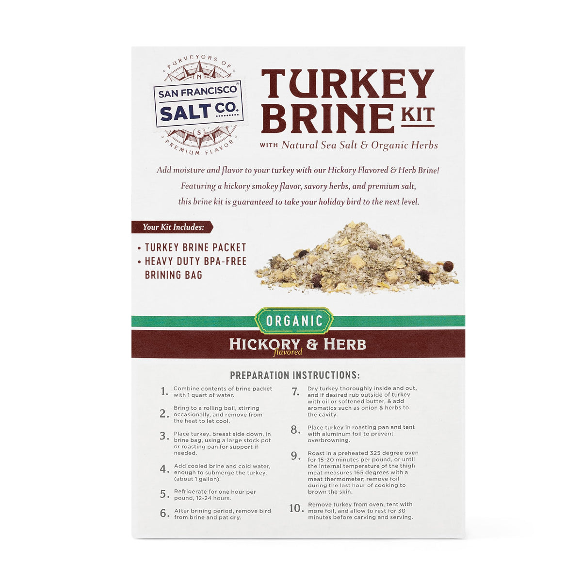 San Francisco Salt Company BPA-free brine bag for easy prep