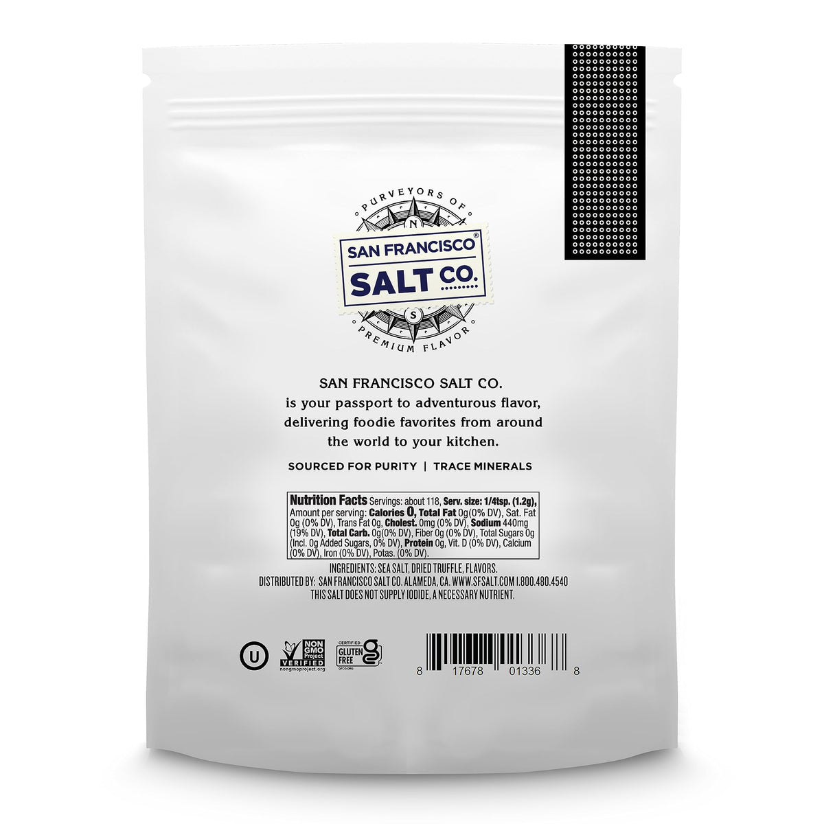 San Francisco Salt Company finished-dishes-truffle-salt sprinkle on food for a gourmet finish.