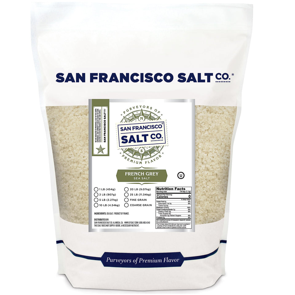 San Francisco Salt Co. French Grey Sea Salt bag for cooking and seasoning