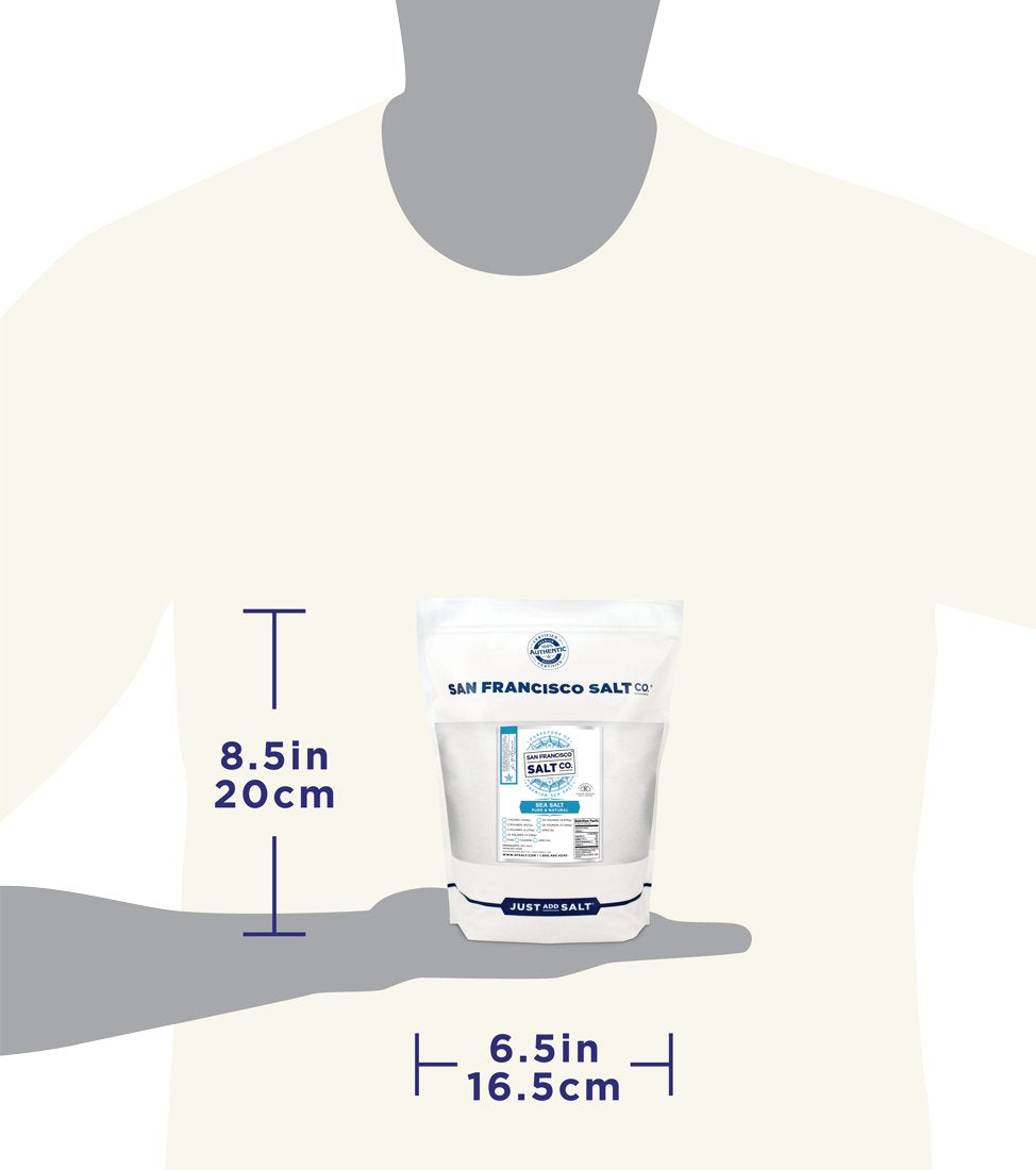 San Francisco Salt Company gourmet sea salt 2lb bulk bag keeps freshness sealed