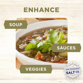 San Francisco Salt Co. French Grey Sea Salt enhances meats and seafood