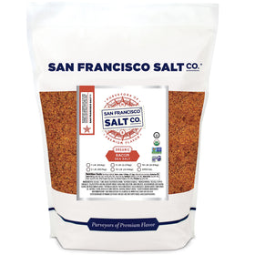 San Francisco Salt Co Organic Bacon Salt bulk bag with resealable packaging for easy seasoning.