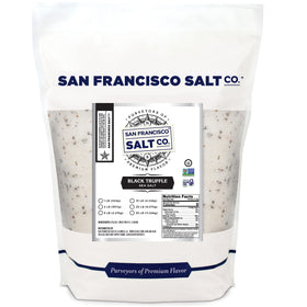 San Francisco Salt Company Italian Black Truffle Salt bulk bag front: gourmet finishing touch for meals