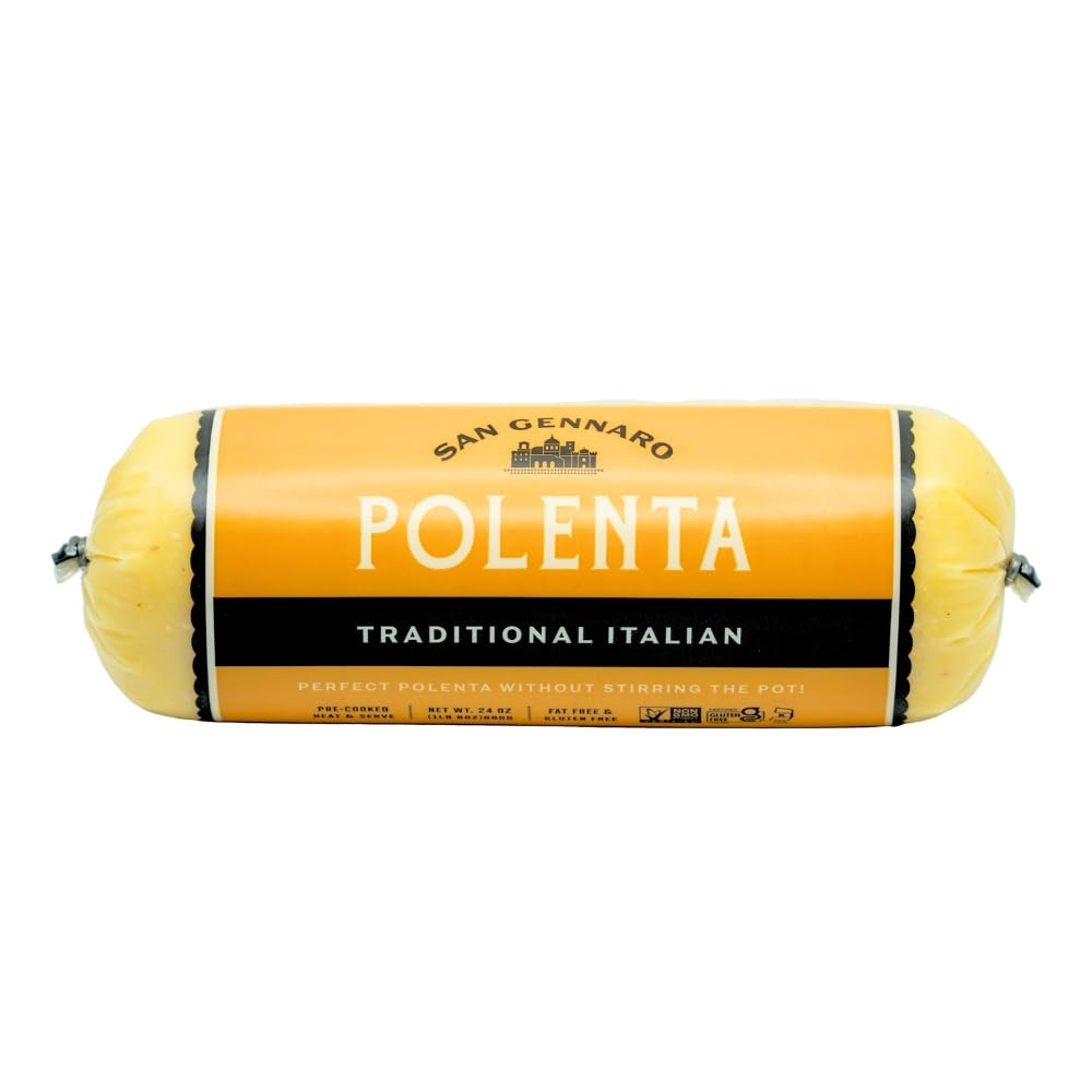 San Gennaro polenta tube ready-to-heat for quick weeknight dinners.