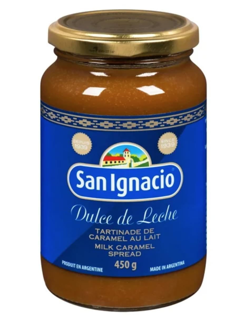 San Ignacio Dulce de Leche bottle pour creates silky caramel drizzle for desserts