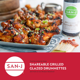 San-J Gluten-Free Tamari Lite bottle with gluten-free certification enhances safe cooking.
