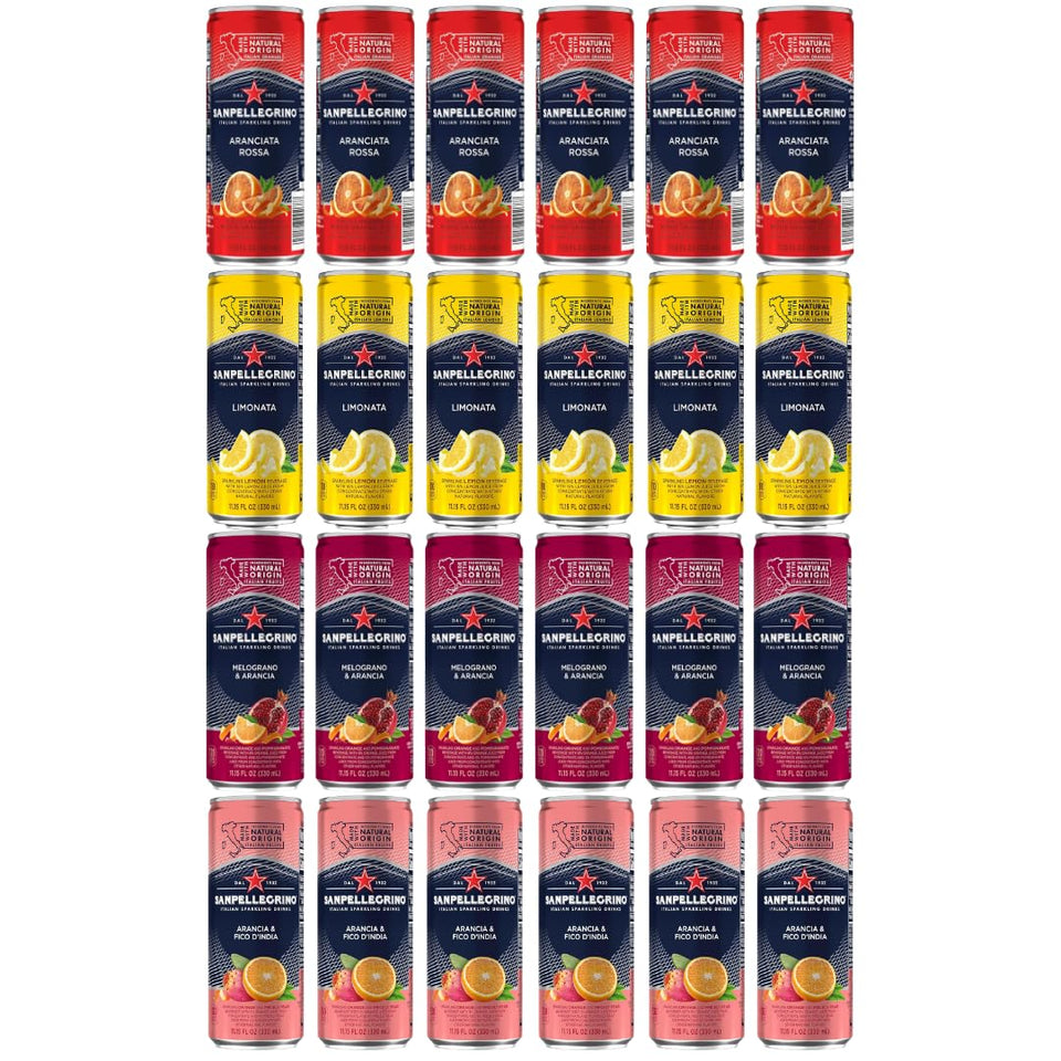 San Pellegrino Blood Orange cans offering vibrant refreshment for gatherings