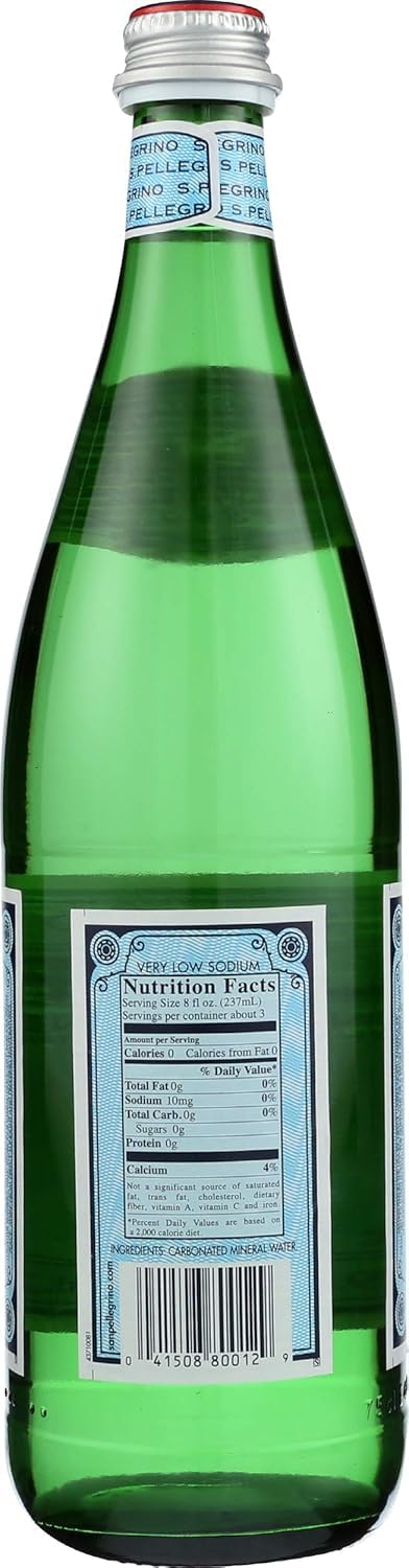 Close-up of fine bubbles in San Pellegrino highlighting a crisp finish.