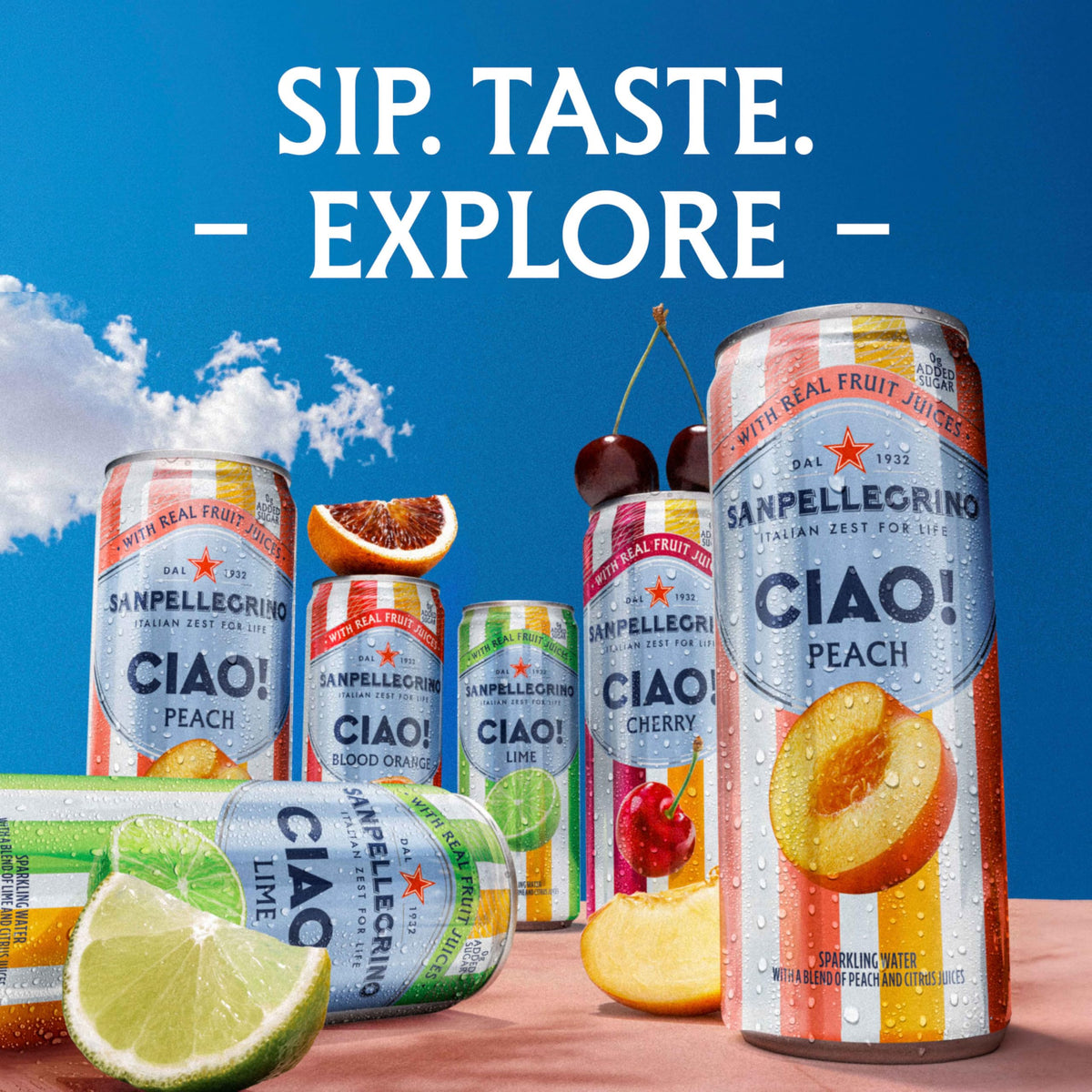 CIAO Lime label reveals natural flavors and Sicilian salt balance.