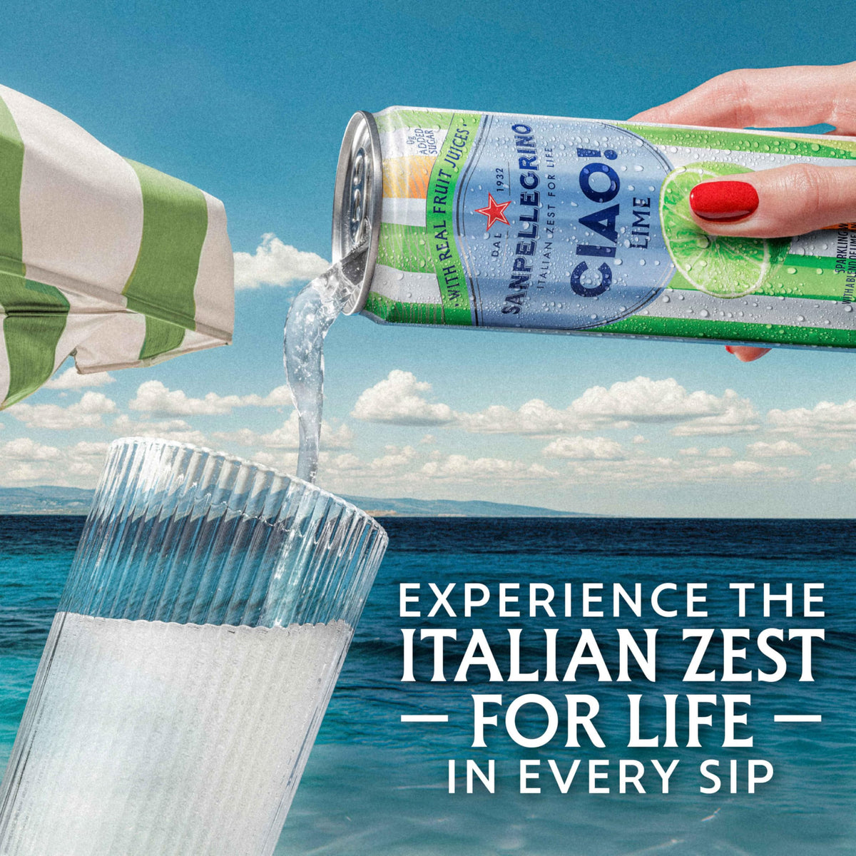 Pouring CIAO Lime into a glass for a bright sip.