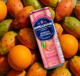 Close-up pour of San Pellegrino Grapefruit into a glass