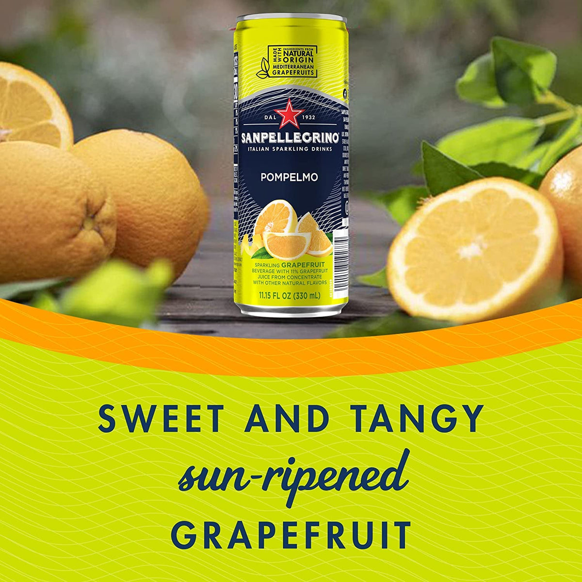 San Pellegrino Limonata can with crisp bubbles for bright refreshment.