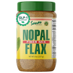 Sanar Naturals Nopal Flax Seed bottle pour for daily fiber