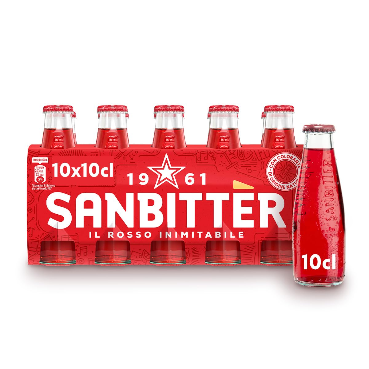 Sanbitter bottle front view, a premium Italian non-alcoholic aperitif for gatherings.